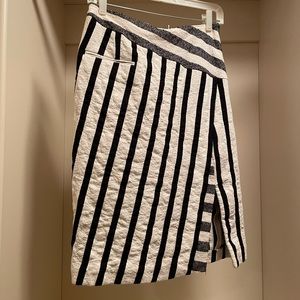 Altuzarra Arcadia Striped Pencil MIDI Skirt 40 Side Slit
